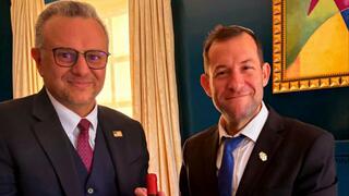 מסעד בולוס יועצו של נשיא ארה"ב דונלד טראמפ ויוסי דגן ראש מועצת השומרון בוושינגטון