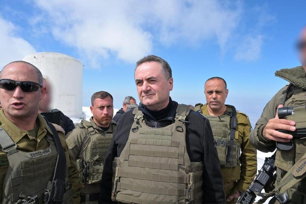 שר הביטחון ישראל כ"ץ בביקור במוצבי החרמון