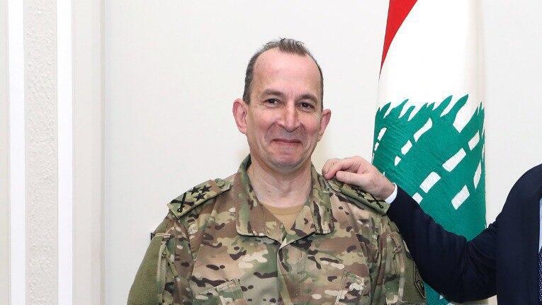 Army commander Gen. Rudolph Haykal מינוי מפקד צבא לבנון החדש רודולף היכל בארמון הנשיאותי בעבדא
