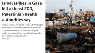 חידוש הלחימה ב עזה כותרות סיקור בעולם