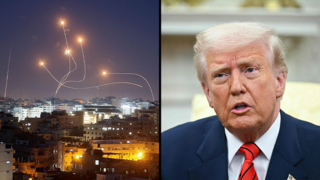 דונלד טראמפ, אשקלון יירוט כיפת ברזל ירי רקטה רקטות מ עזה חרבות ברזל