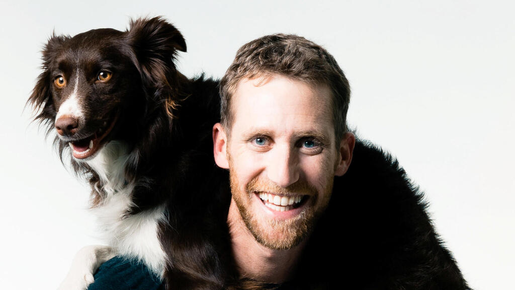 Assaf Rappaport and his dog  