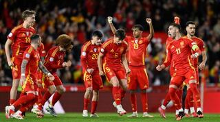 שחקני ספרד ברגע של אמוציות