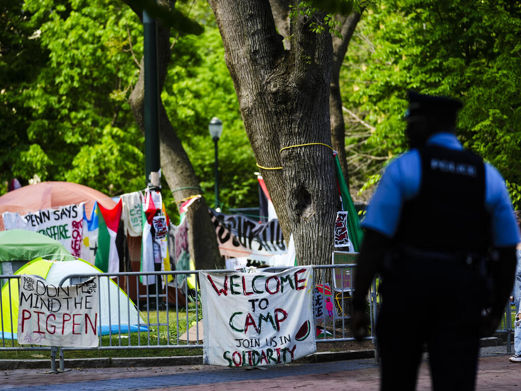 מחאה פרו-פלסטינית באוניברסיטת פנסילבניה