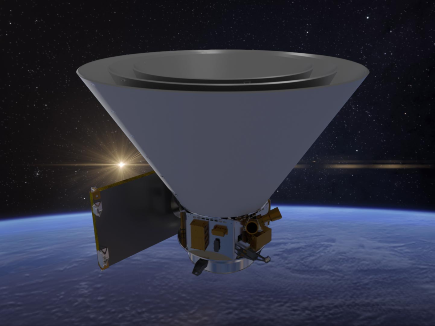 Illustration of the SPHEREx telescope in space