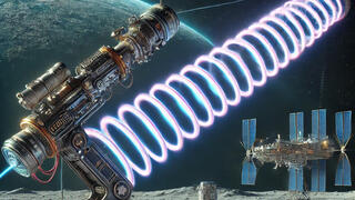 הדמיה של פעולת המשגר האלקטרומגנטי על אדמת הירח