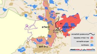 כביש "מרקם חיים" במפה של "שלום עכשיו"