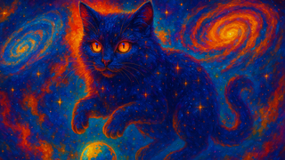 החתול הגלקטי, לאחר שביקשנו מהצ'אטבוט להוסיף קצת צבע