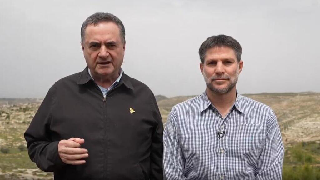 Defense Minister Israel Katz and Finance Minister Bezalel Smotrich on a joint tour of Judea and Samaria (Photo: Elad Malka, Shira Keinan, Ministry of Defense) שר הביטחון ישראל כ"ץ ושר האוצר בצלאל סמוטריץ' בסיור משותף ביו"ש