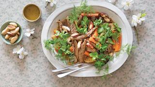 תבשיל סויה עם אגוזים ופטריות 