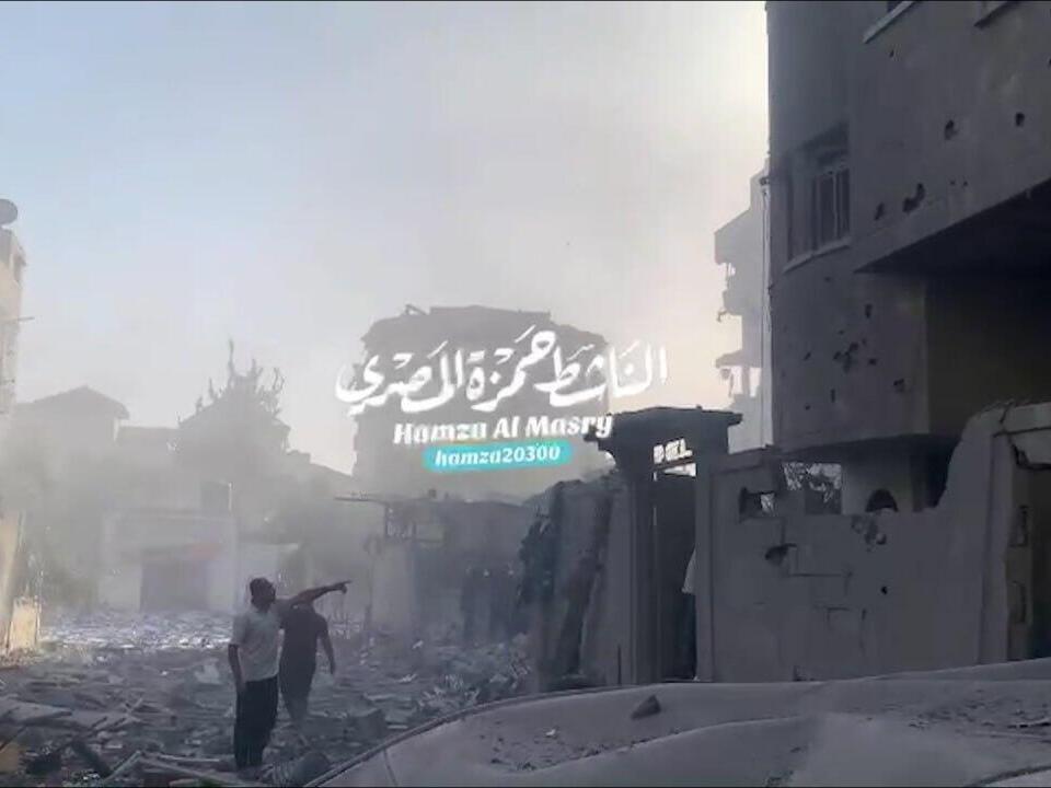 פגיעת צה"ל בבית ספר דאר אל-ארקם שבתוכו עקורים בשכונת תופאח 