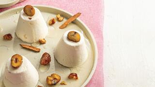 גלידת יוגורט עם ערמונים מסוכרים