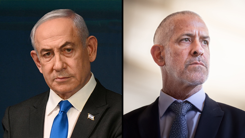 Prime Minister Benjamin Netanyahu, Shin Bet chief Ronen Bar (Photo: Haim Tzach, Haim Goldberg/Flash 90) רונן בר בנימין נתניהו