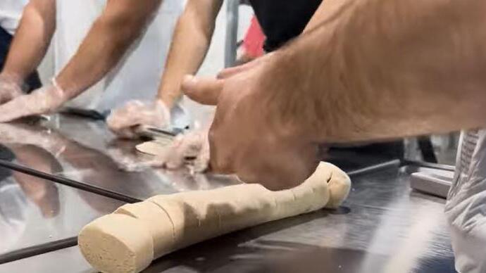 Matzah being made