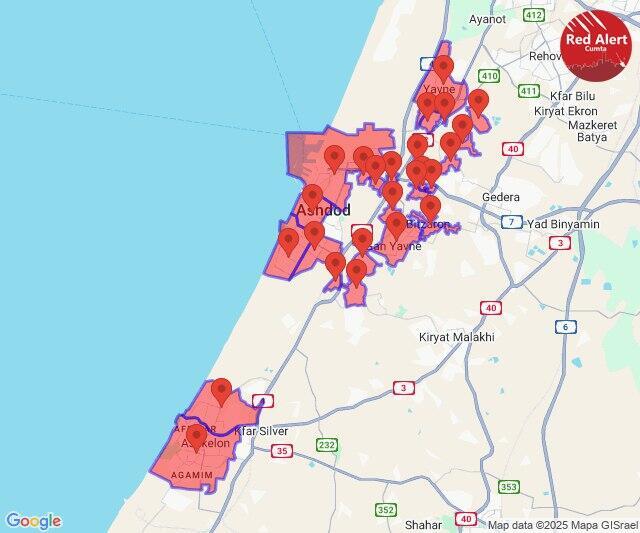 Air raid sirens across southern Israel 