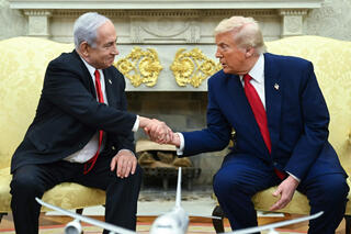 ראש הממשלה בנימין נתניהו ונשיא ארה"ב דונלד טראמפ בחדר הסגול