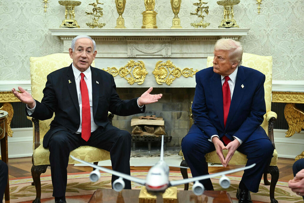 ראש הממשלה בנימין נתניהו ונשיא ארה"ב דונלד טראמפ בחדר הסגול