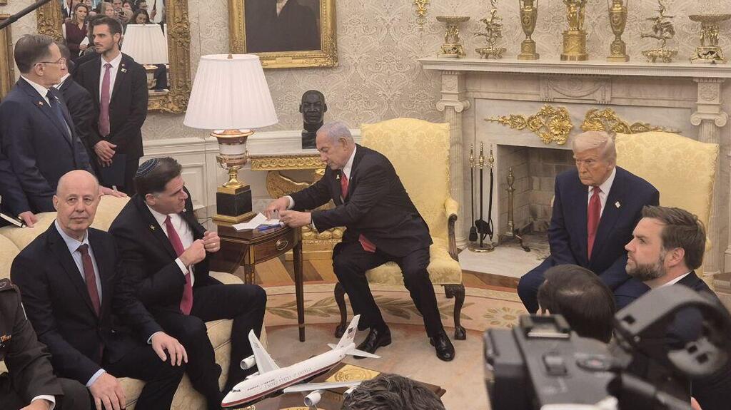  ראש הממשלה בנימין נתניהו ונשיא ארה"ב דונלד טראמפ בחדר הסגול