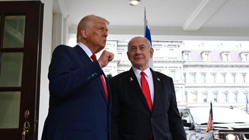 ראש הממשלה בנימין נתניהו מתקבל בבית הלבן על-ידי נשיא ארצות-הברית דונלד טראמפ