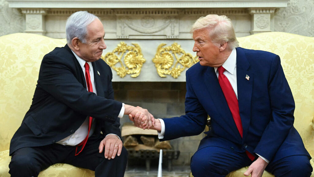 ראש הממשלה בנימין נתניהו ונשיא ארה"ב דונלד טראמפ בחדר הסגול