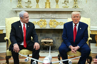 ראש הממשלה בנימין נתניהו ונשיא ארה"ב דונלד טראמפ בחדר הסגול