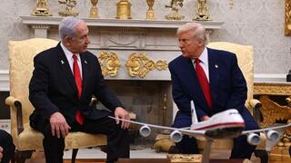 ראש הממשלה בנימין נתניהו ונשיא ארה"ב דונלד טראמפ בחדר הסגול
