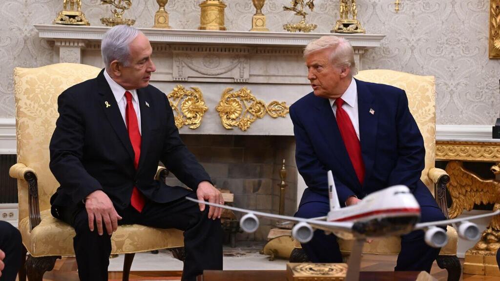 ראש הממשלה בנימין נתניהו ונשיא ארה"ב דונלד טראמפ בחדר הסגול