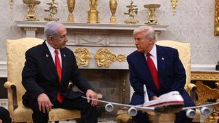 ראש הממשלה בנימין נתניהו ונשיא ארה"ב דונלד טראמפ בחדר הסגול