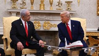 ראש הממשלה בנימין נתניהו ונשיא ארה"ב דונלד טראמפ בחדר הסגול