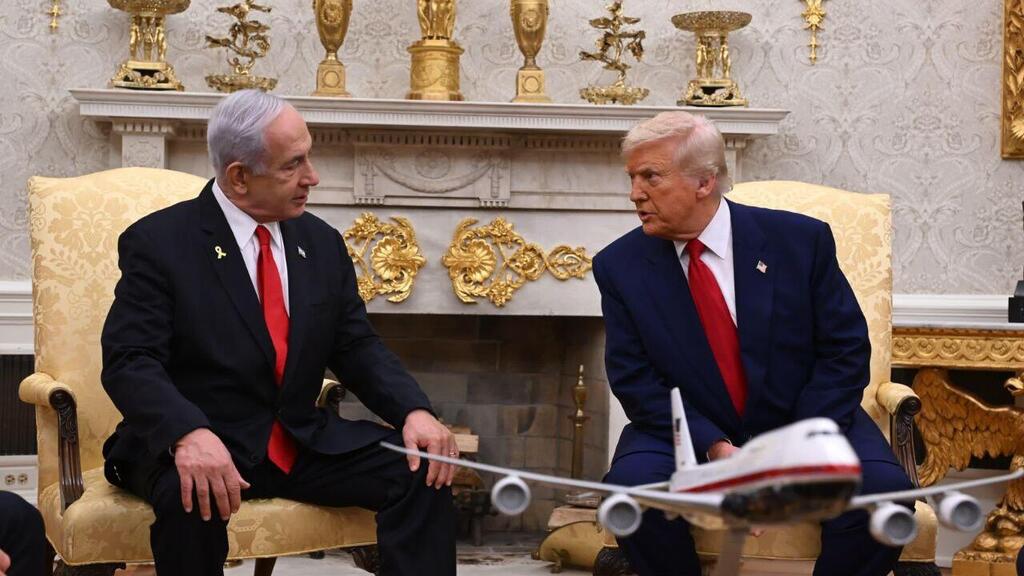 ראש הממשלה בנימין נתניהו ונשיא ארה"ב דונלד טראמפ בחדר הסגול