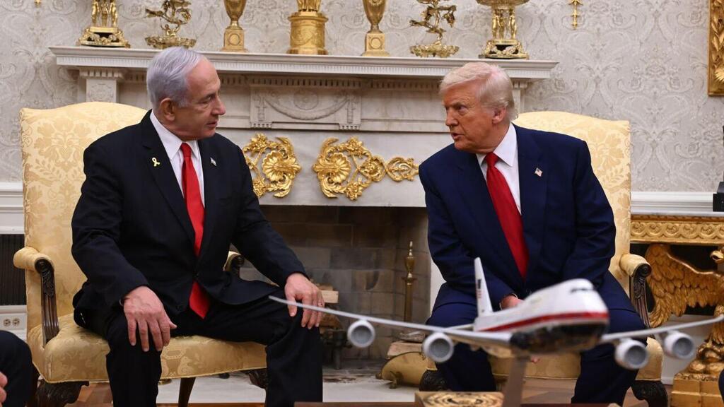 ראש הממשלה בנימין נתניהו ונשיא ארה"ב דונלד טראמפ בחדר הסגול
