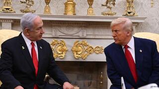 ראש הממשלה בנימין נתניהו ונשיא ארה"ב דונלד טראמפ בחדר הסגול