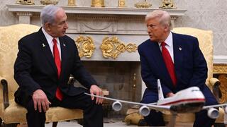 ראש הממשלה בנימין נתניהו ונשיא ארה"ב דונלד טראמפ בחדר הסגול