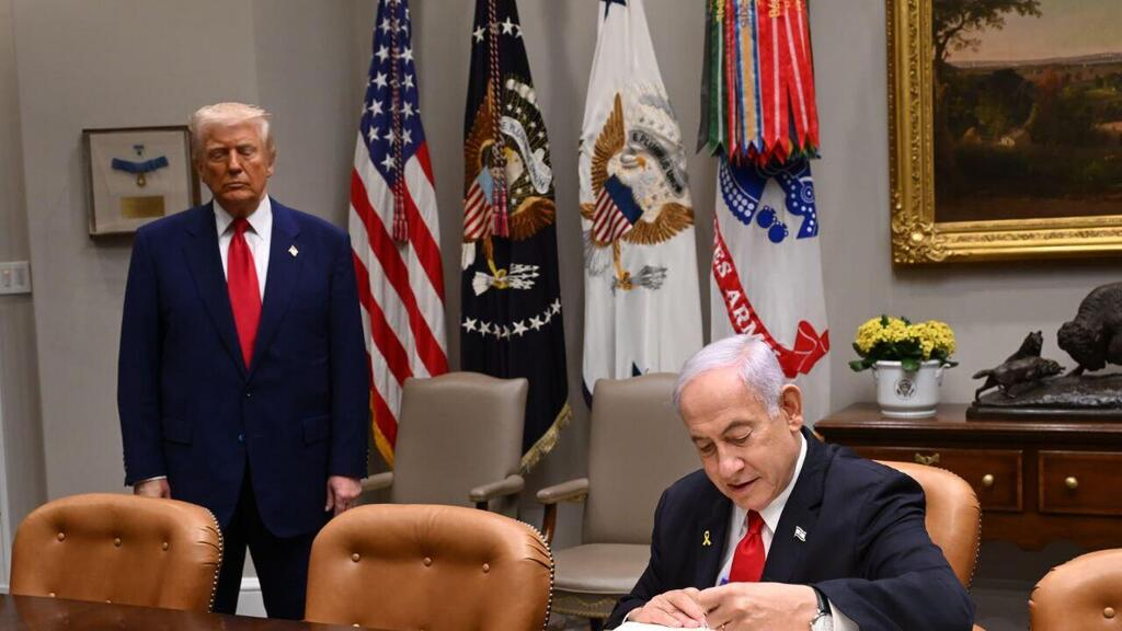 ראש הממשלה בנימין נתניהו מתקבל בבית הלבן על-ידי נשיא ארצות-הברית דונלד טראמפ
