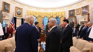 ראש הממשלה בנימין נתניהו ונשיא ארה"ב דונלד טראמפ בחדר הסגול