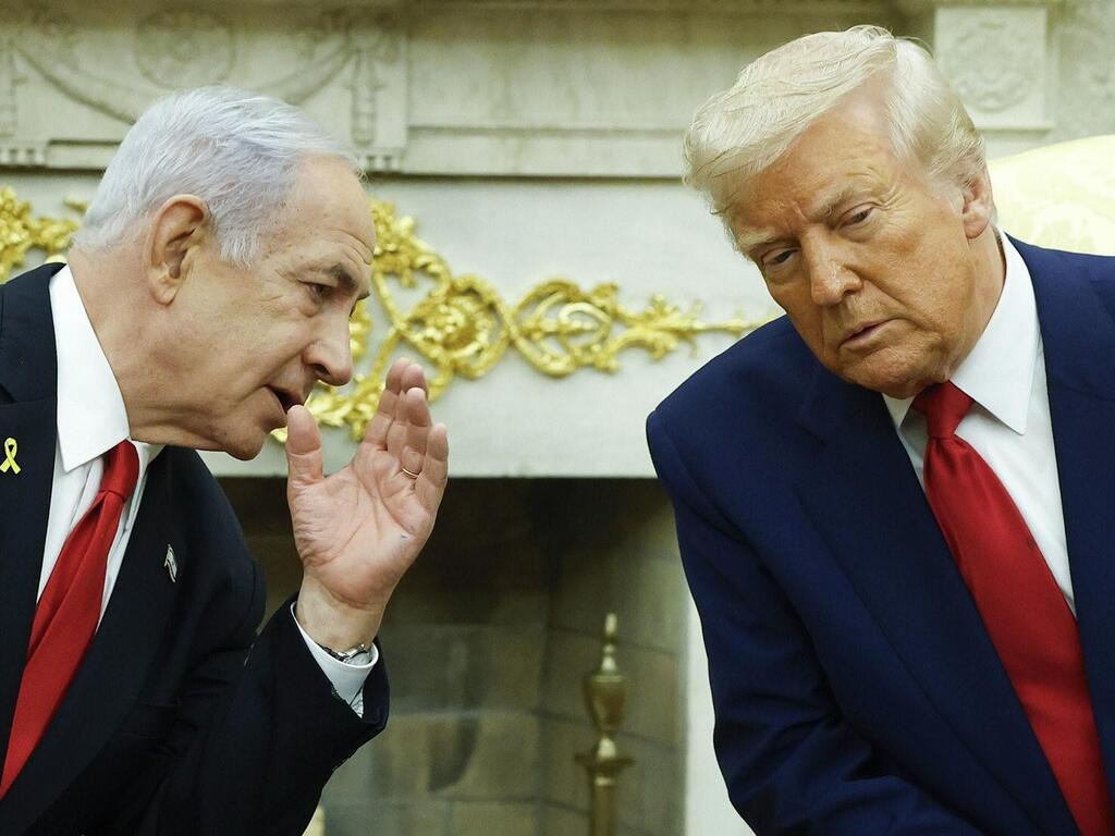 בנימין נתניהו ודונלד טראמפ בחדר הסגלגל