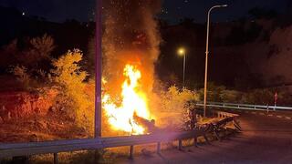 זירת התאונה בכביש 1, סמוך למעלה אדומים