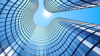 המחשת הרעיון. הפס השחור בבניין מייצג את המודול