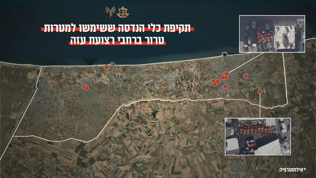 גרפיקות של כלי ההנדסה ששימשו למטרות טרור והותקפו