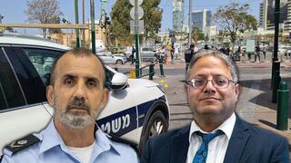 איתמר בן גביר והמפכ"ל דני לוי כשברקע שכונת נווה שאנן