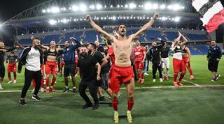 שחקני בני סכנין מאושרים לאחר הבטחת ההישארות