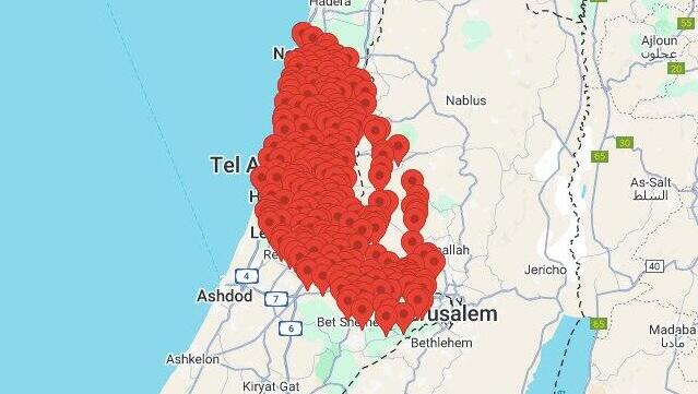Sirens across central Israel