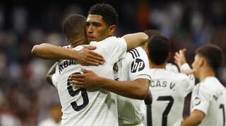 ג׳וד בלינגהאם חוגג עם קיליאן אמבפה