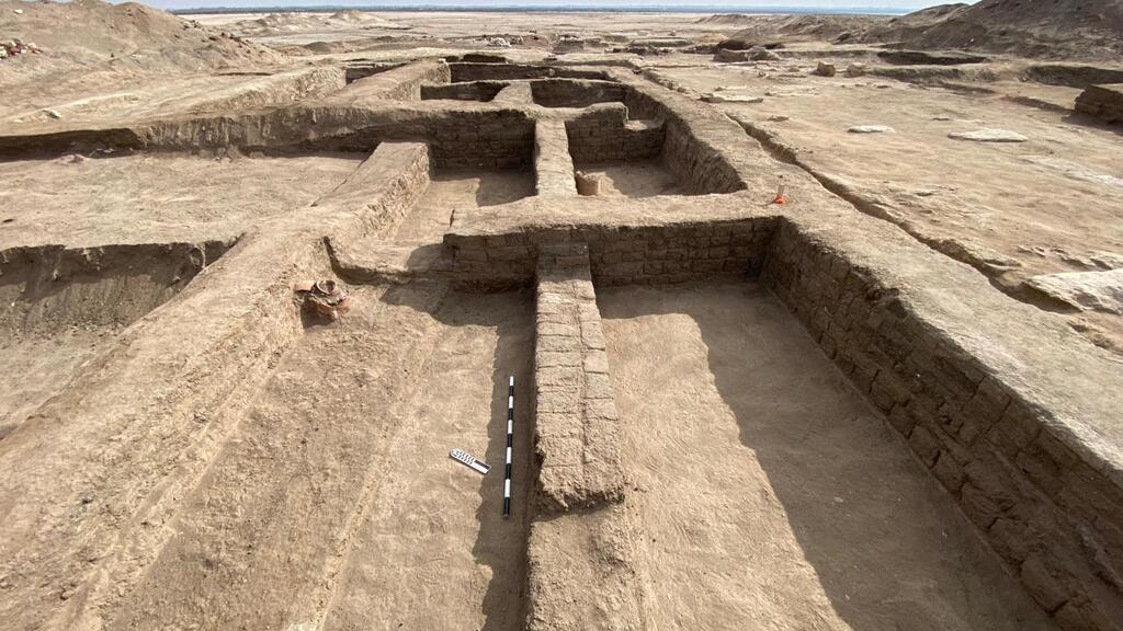 שרידי המבצר שהתגלו באתר תל אבו סייפי שבסיני