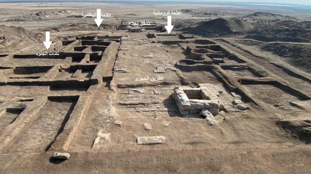 שרידי המבצר שהתגלו באתר תל אבו סייפי שבסיני