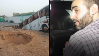 חצאים תקיפות בבית החולים האירופאי בחאן יונס, מוחמד סינוואר, מוביל פרויקט בניית המנהרה ואחיו של יחיא סינוואר, נוסע ברכב בתוך המנהרה