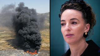   השרה סילמן והשריפה השבוע ליד ביר בלוט, בשטחי הרשות הפלסטינית