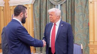 הפגישה של נשיא ארה"ב דונלד טראמפ עם נשיא סוריה אחמד א-שרע ובן סלימאן