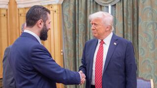 הפגישה של נשיא ארה"ב דונלד טראמפ עם נשיא סוריה אחמד א-שרע ובן סלימאן