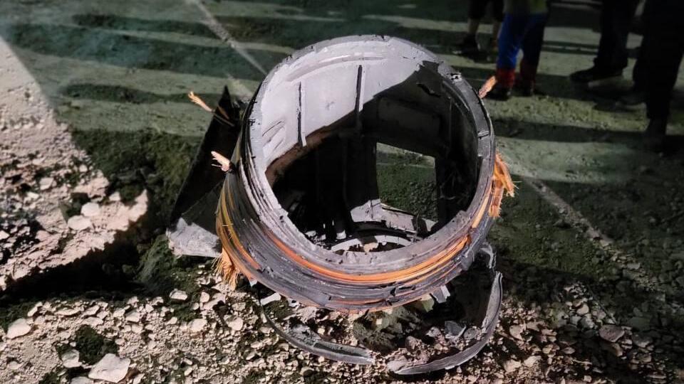 Part of the missile interceptor landed near a bonfire in Alon Shvut in the Etzion Bloc חלק מיירט באלון שבת
